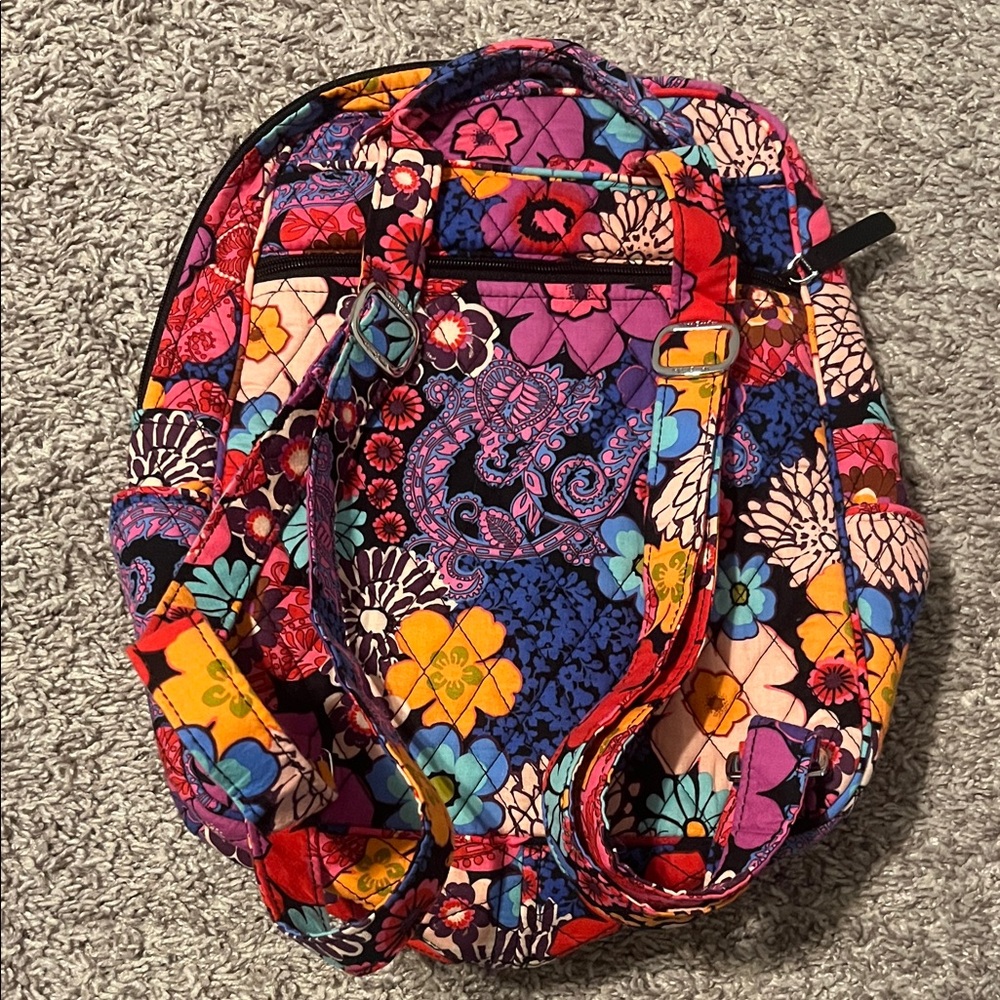 Vera Bradley Multi-Color Floral Quilted Backpack - Picture 2 of 3